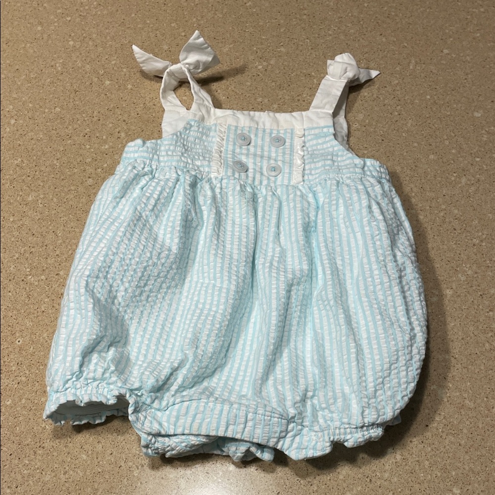 Gymboree Blue and White Striped Bodysuit